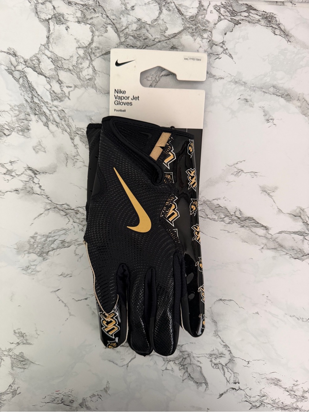 Nike UCF Knights PE Vapor Jet Football Gloves Team Issued FBS Men’s Size 2XL